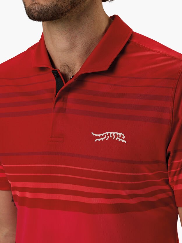 Sun Day Red - Stripe Polo, Red