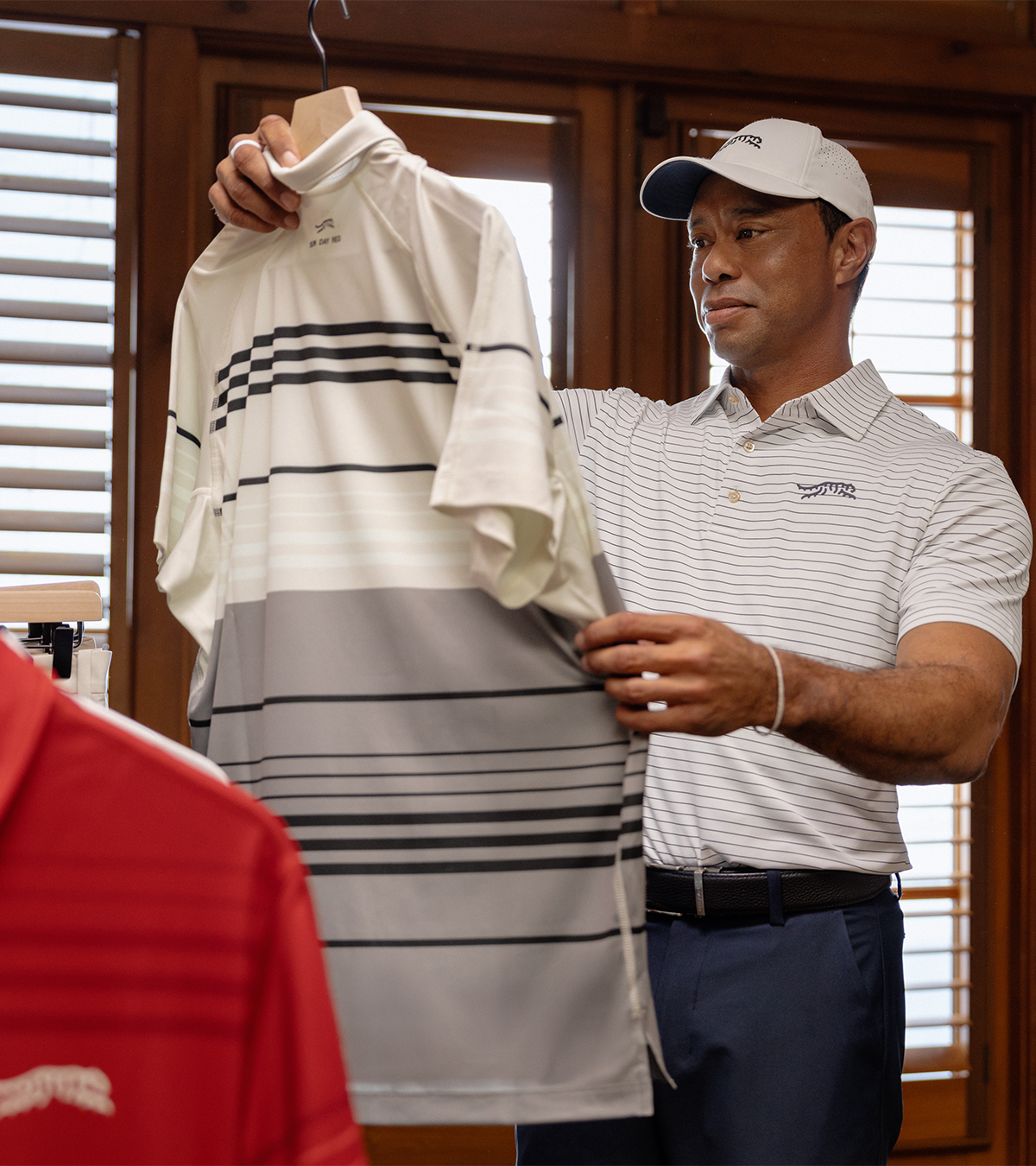 Sun Day Red - Stripe Polo, White