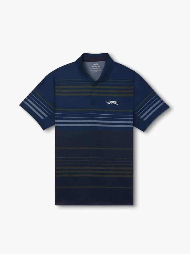 Sun Day Red - Stripe Polo, Navy
