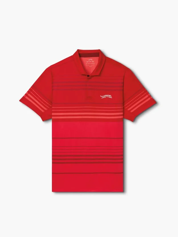 Sun Day Red - Stripe Polo, Red