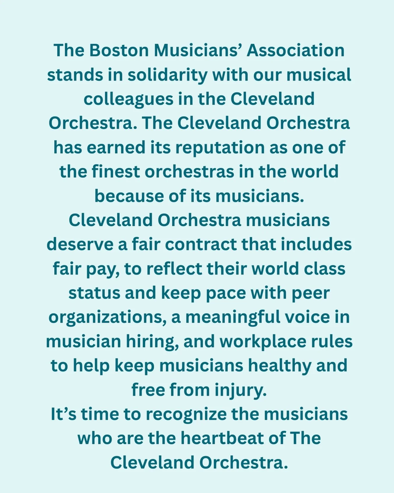 Thank you to our friends in the Boston symphony orchestra.  Your words keep us standing strong! ❤️

#unionstrong