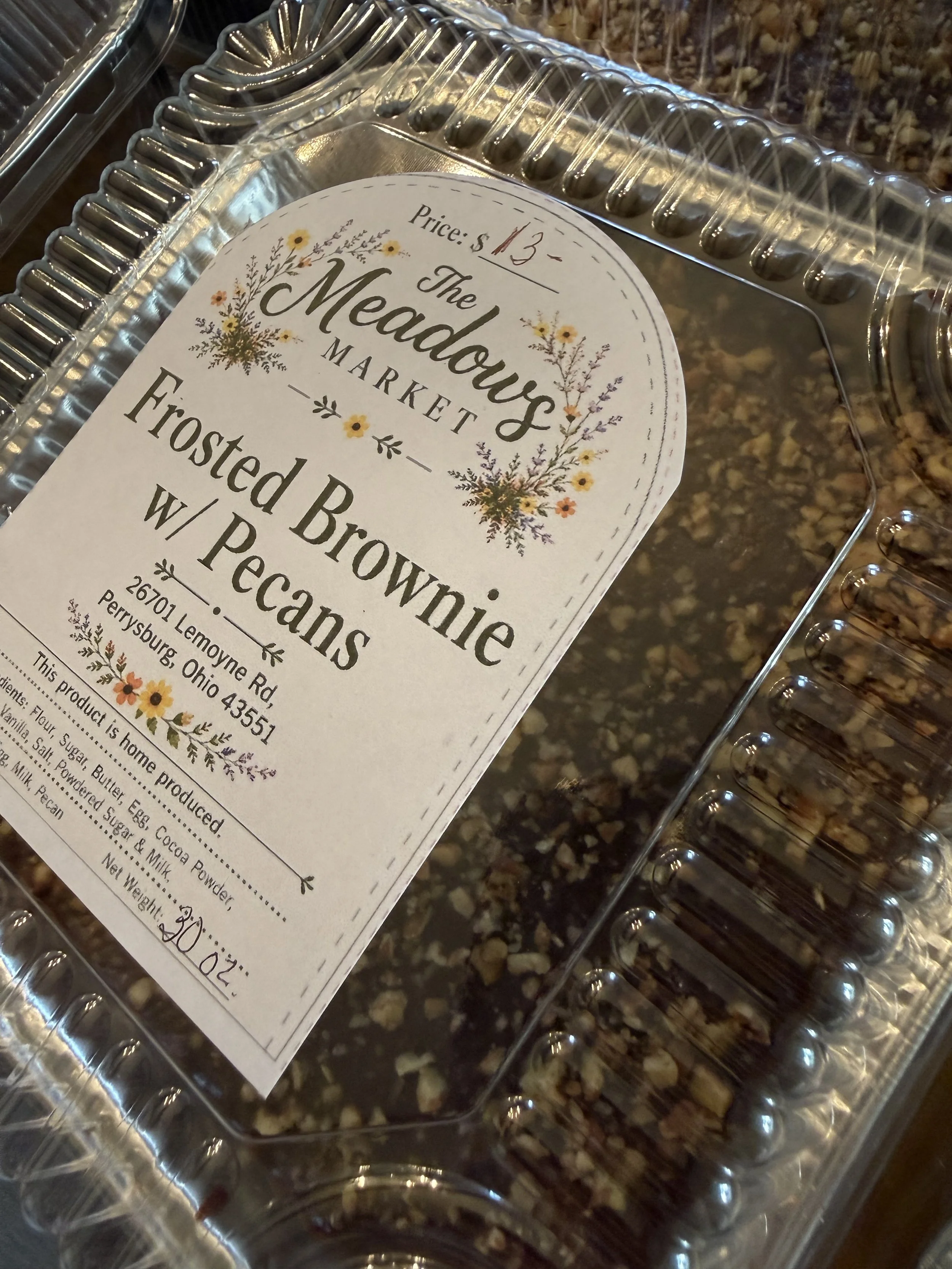 Brownies - 8x8 pan - Frosted with Crushed Pecans