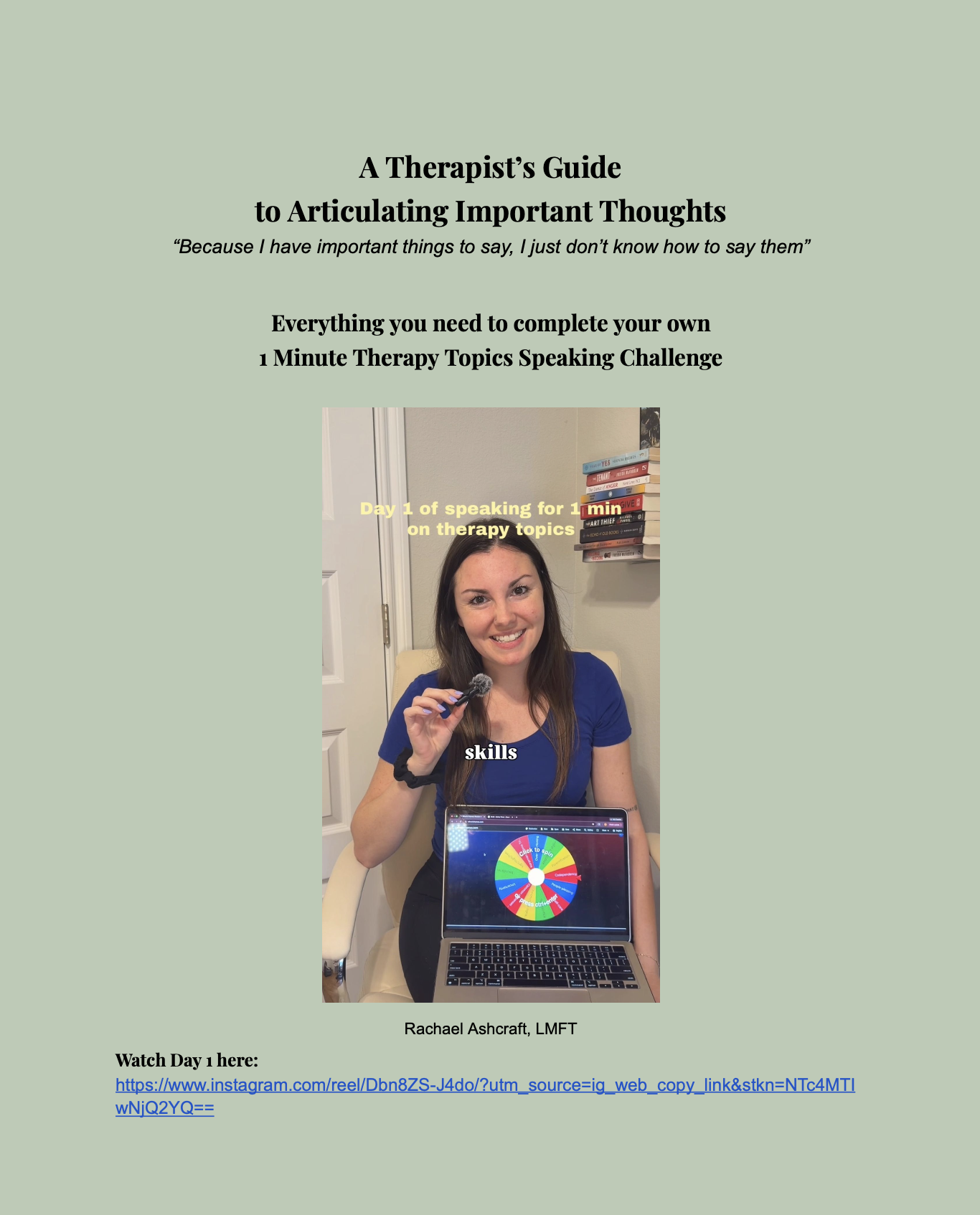 1 Minute Speaking Challenge for Therapists: Articulating Important Thoughts