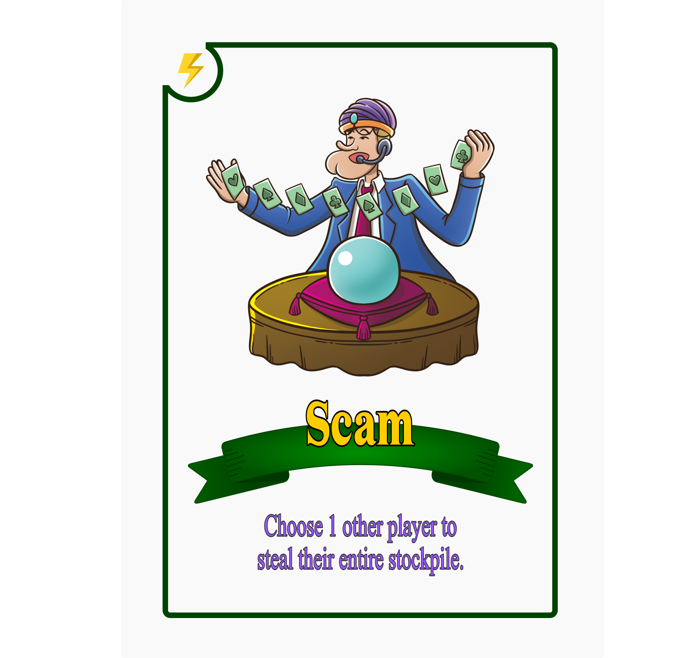 Playing card that shows a fortune teller scam artist