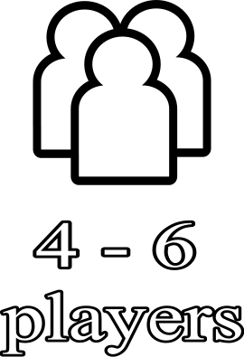 Icon of three people with the text '4 - 6 players' below them.