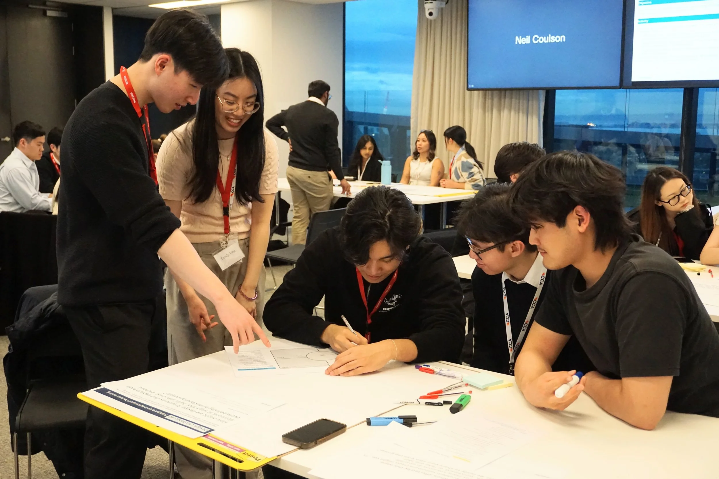 CCA x Transurban 2025 Design Thinking Workshop: a group of students working together
