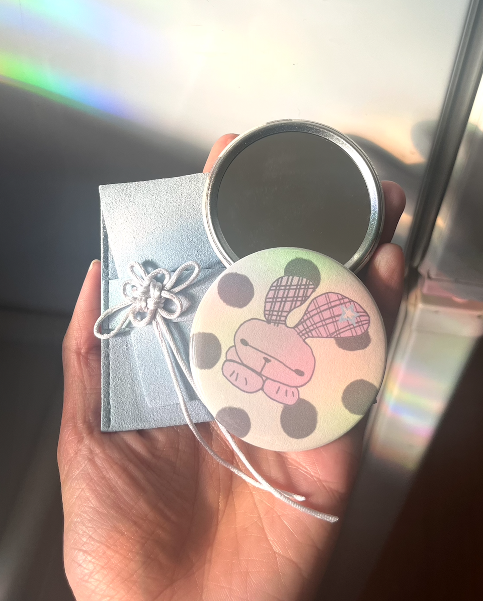 Polka Bunny! Pocket Mirror