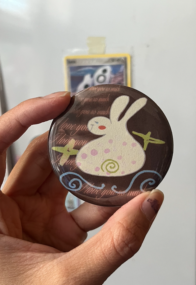 I love you! Bunny Button Pin (LRG)