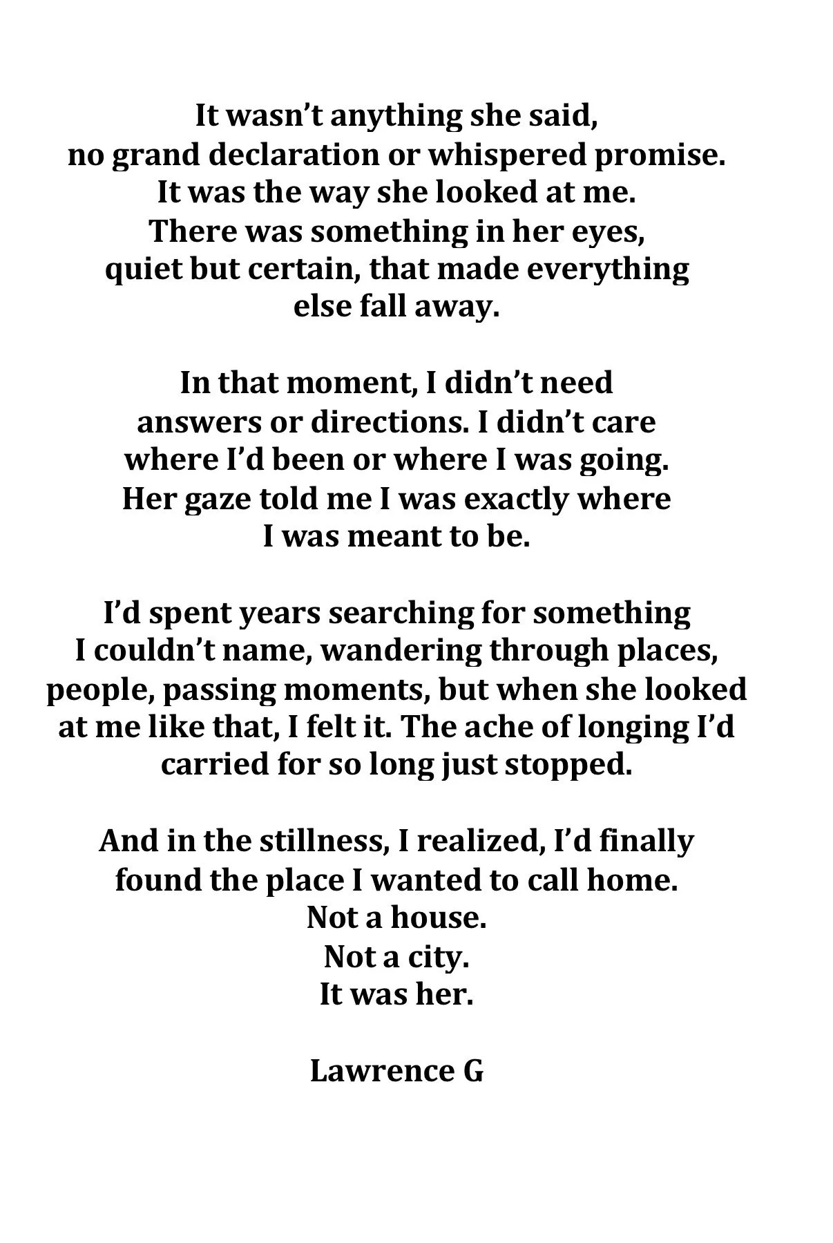 A quiet realization. L.G.