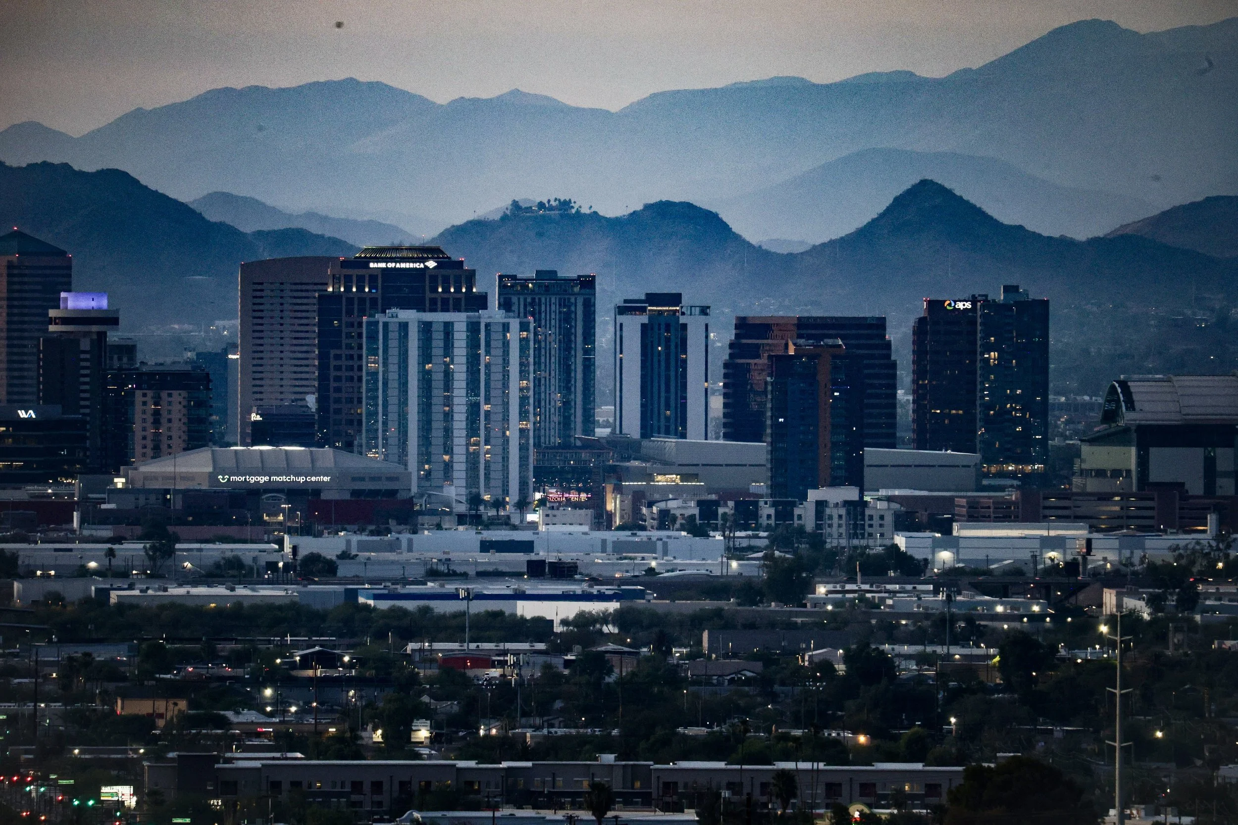 Downtown Phoenix, Az at sunset
