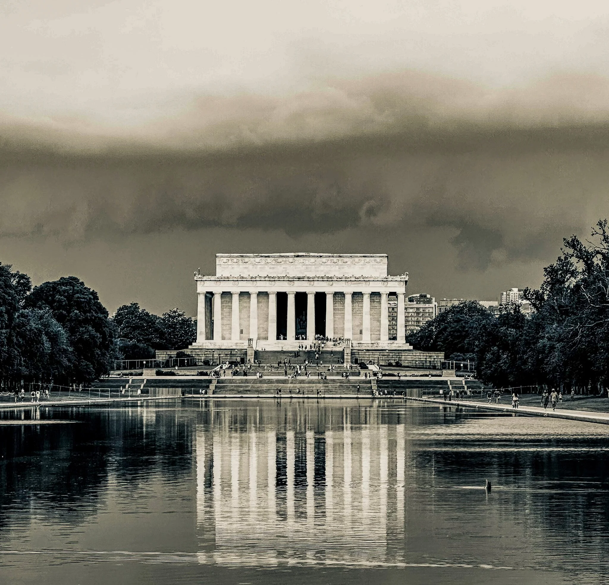 Lincoln Memorial during a storm in Washington D.C.