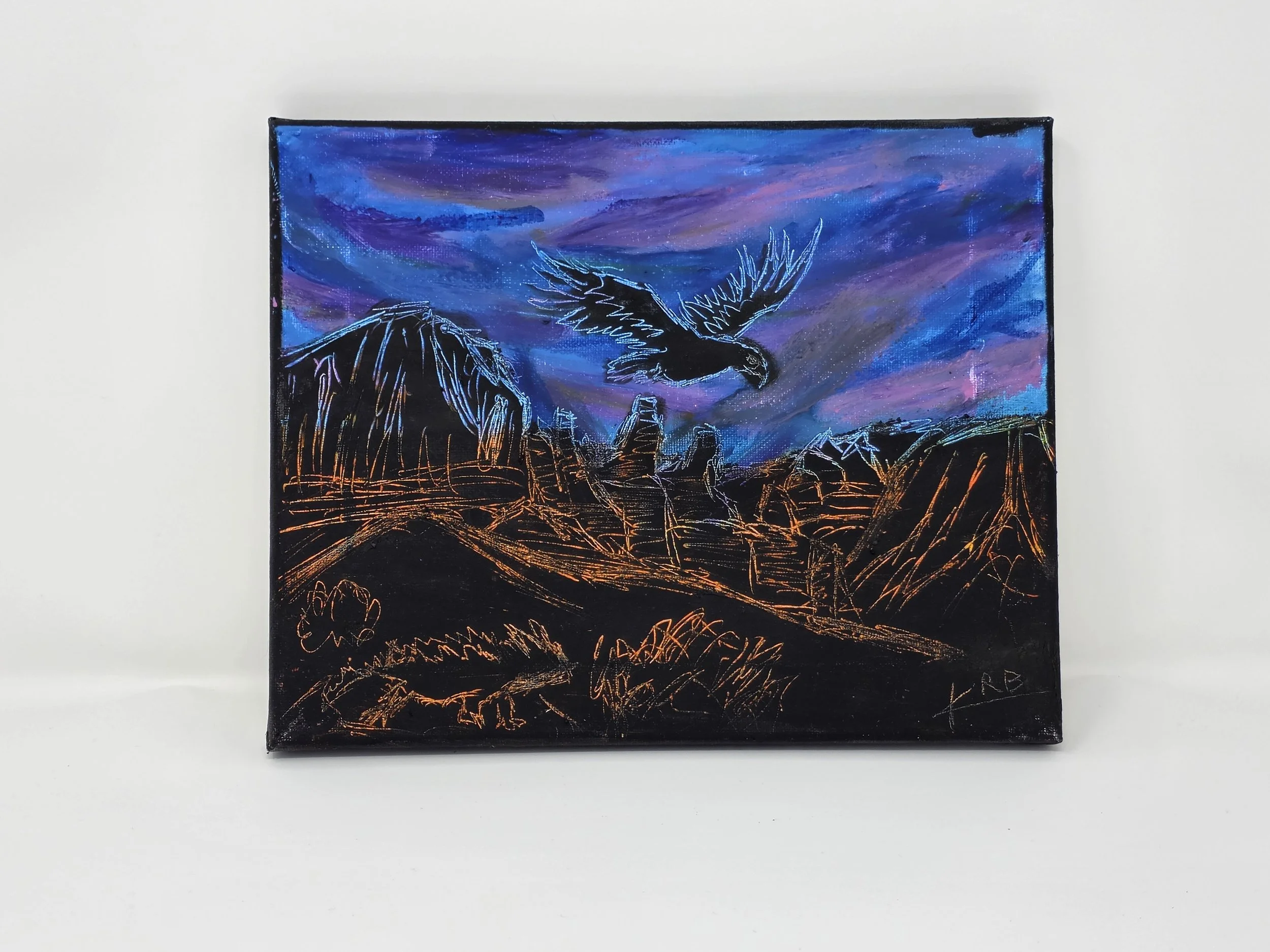 Canyon Air 10" x 8" (Oil Pastel on Canvas)