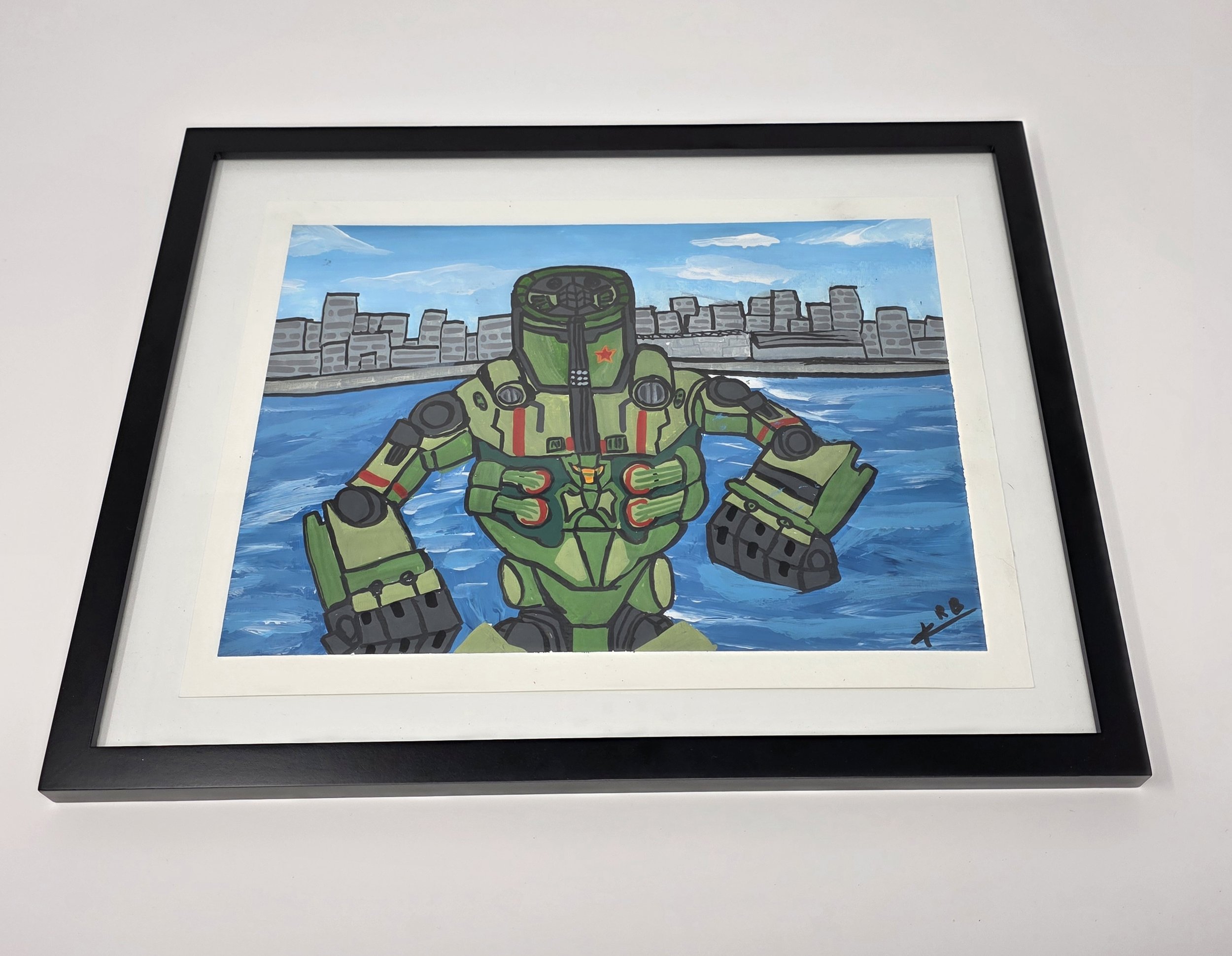 Final Showdown 12" x 9" in a 14 13/16 " x 11 13/16" Frame (Acrylic Marker)
