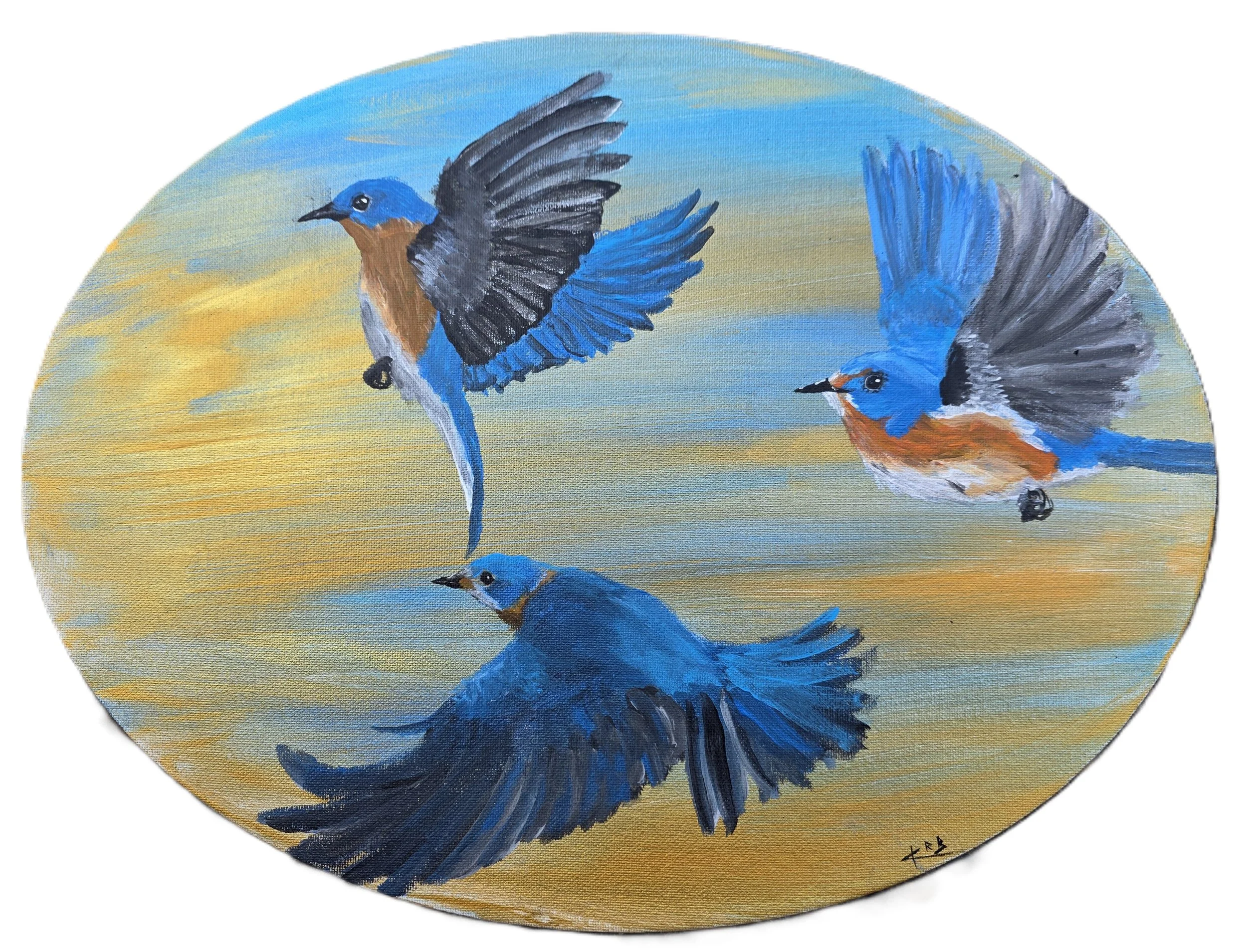 Flight Trio (Acrylic on Flat Canvas)