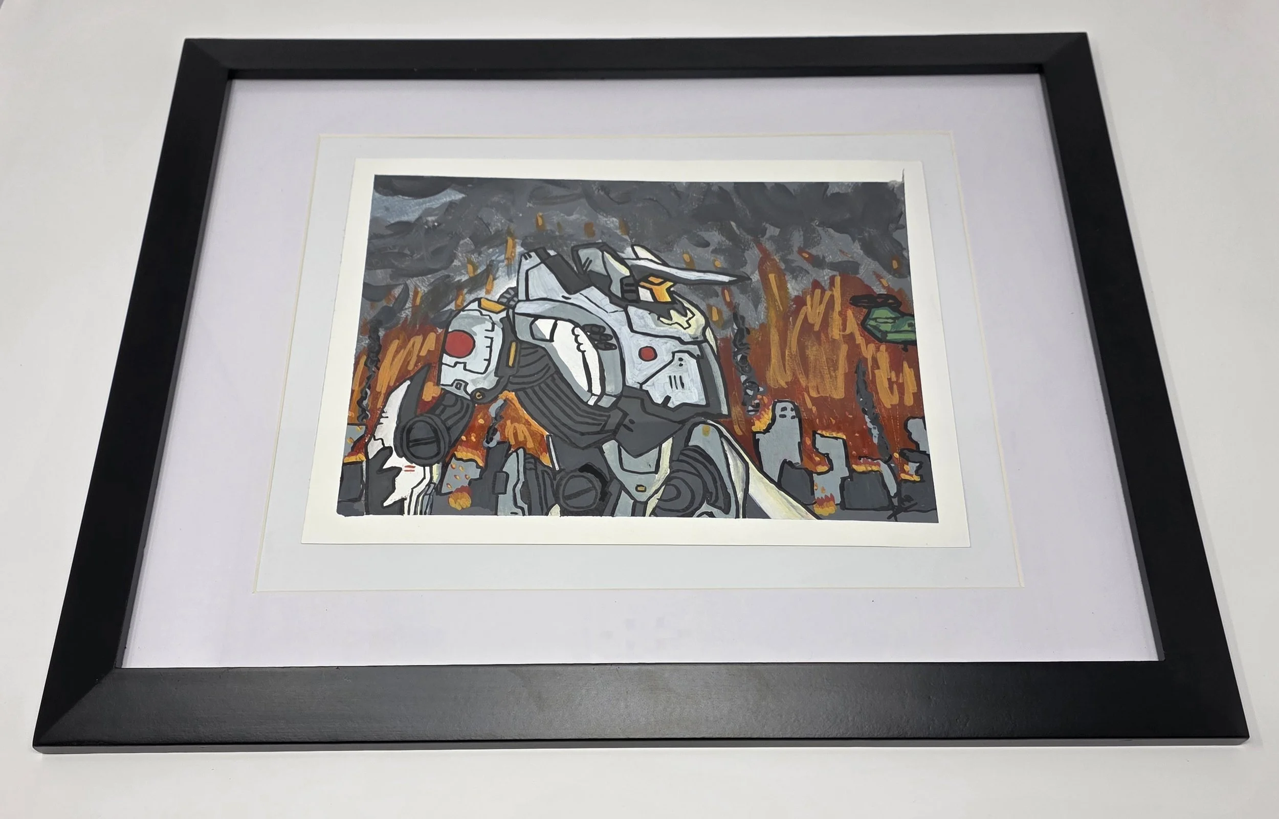 Fire and Ash 12"x 9" in a 20" x 16" Frame (Acrylic Marker)