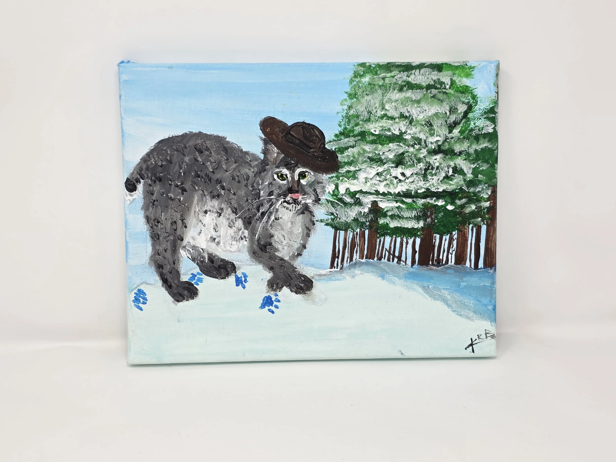 Prancing in the Snow 10" x 8" (Acrylic on Canvas)