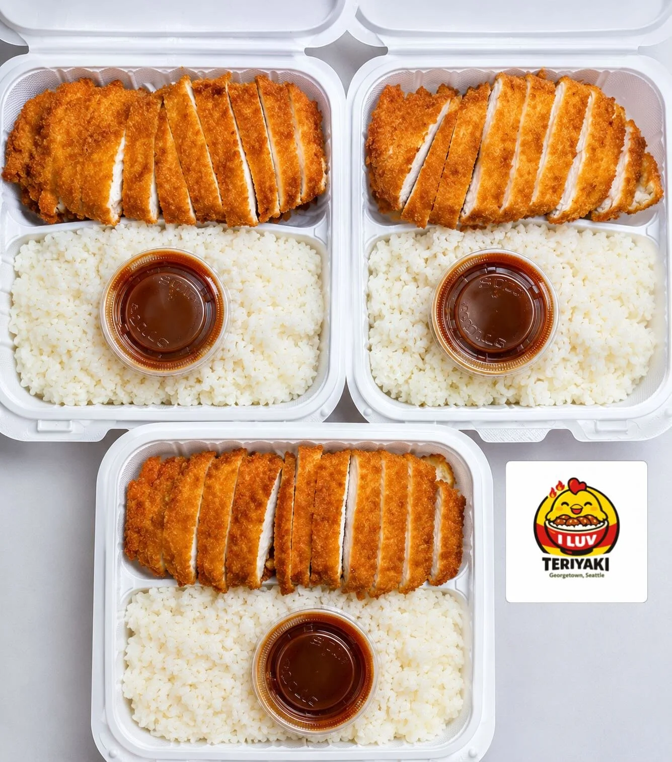 Oh happy Friday everyone 😊 chicken katsu was our first order today! #chicken #iluvteriyaki #seattle #positivity #fridayvibes