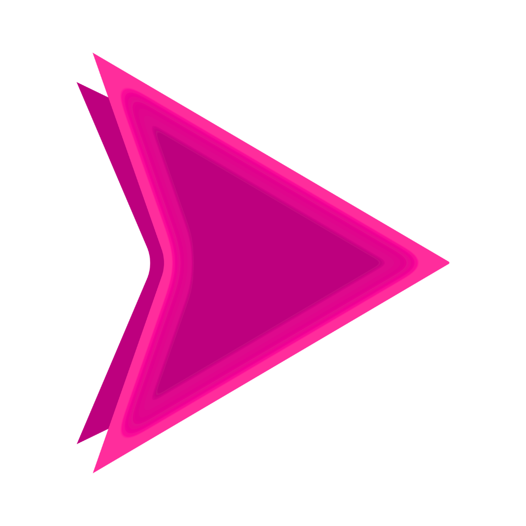 Pink neon right-pointing arrow with layered glow effect
