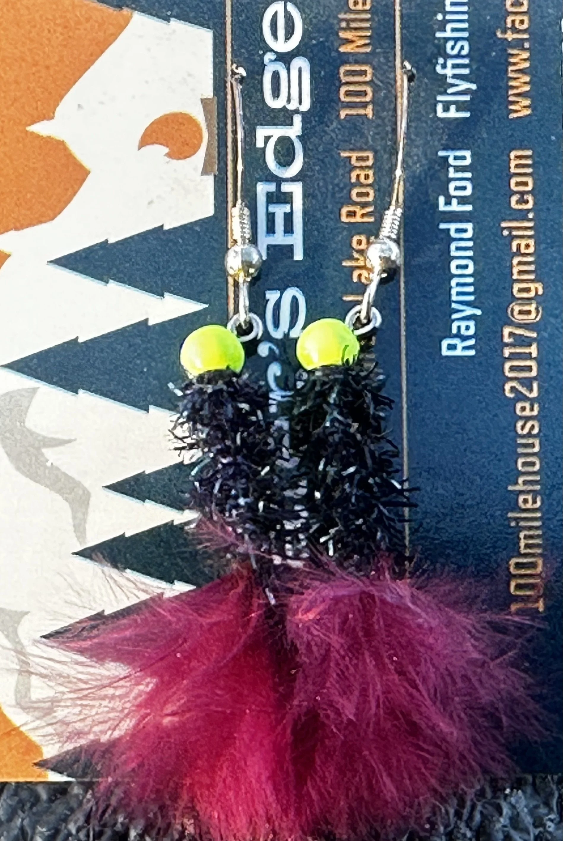 Vampire Leech Fly Earrings. Sterling Silver Sheppard’s Hook Hook Removed