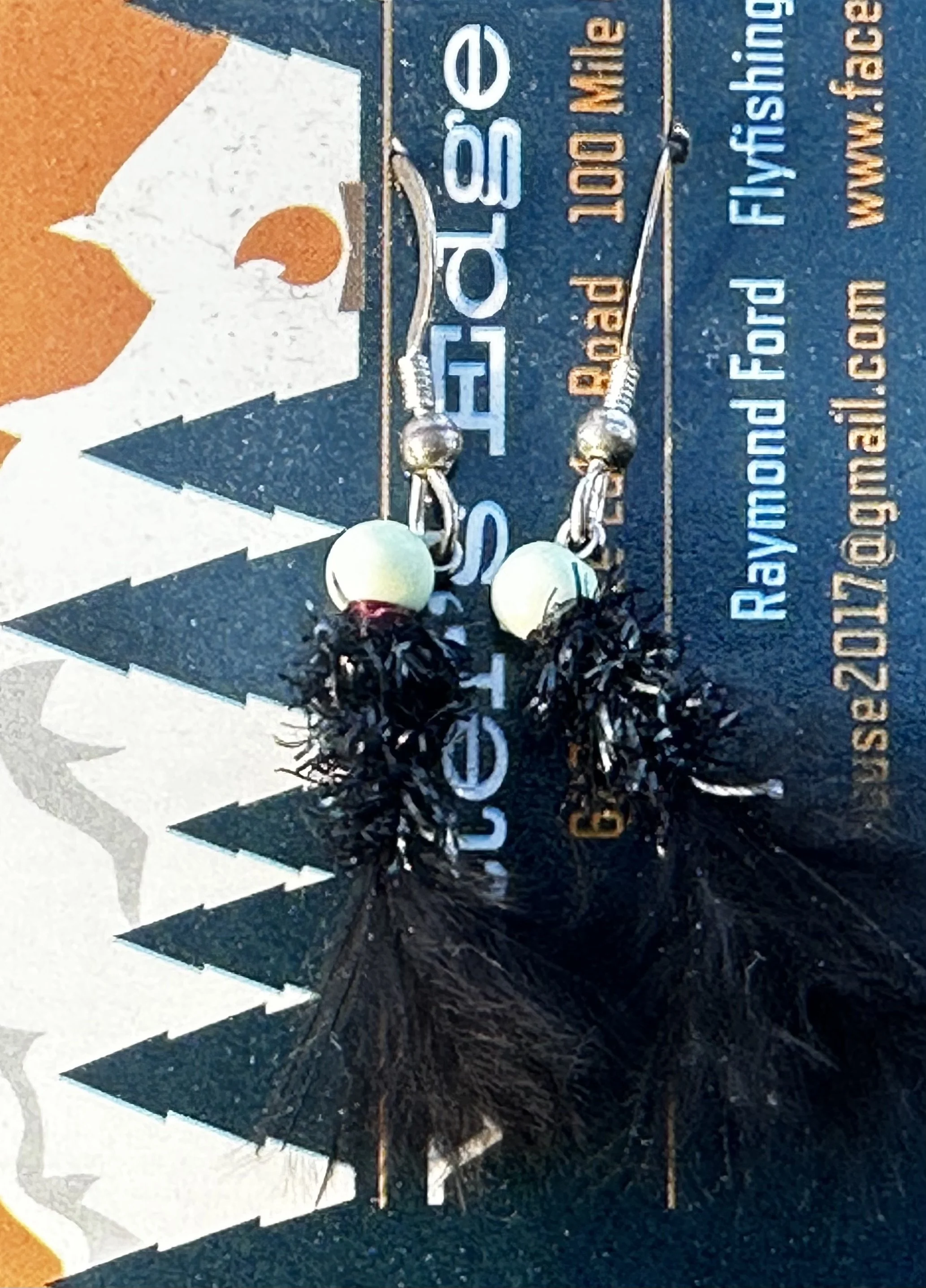 Vampire Leech Glow Fly Earrings Sterling Silver Sheppard’s Hook Hook Removed
