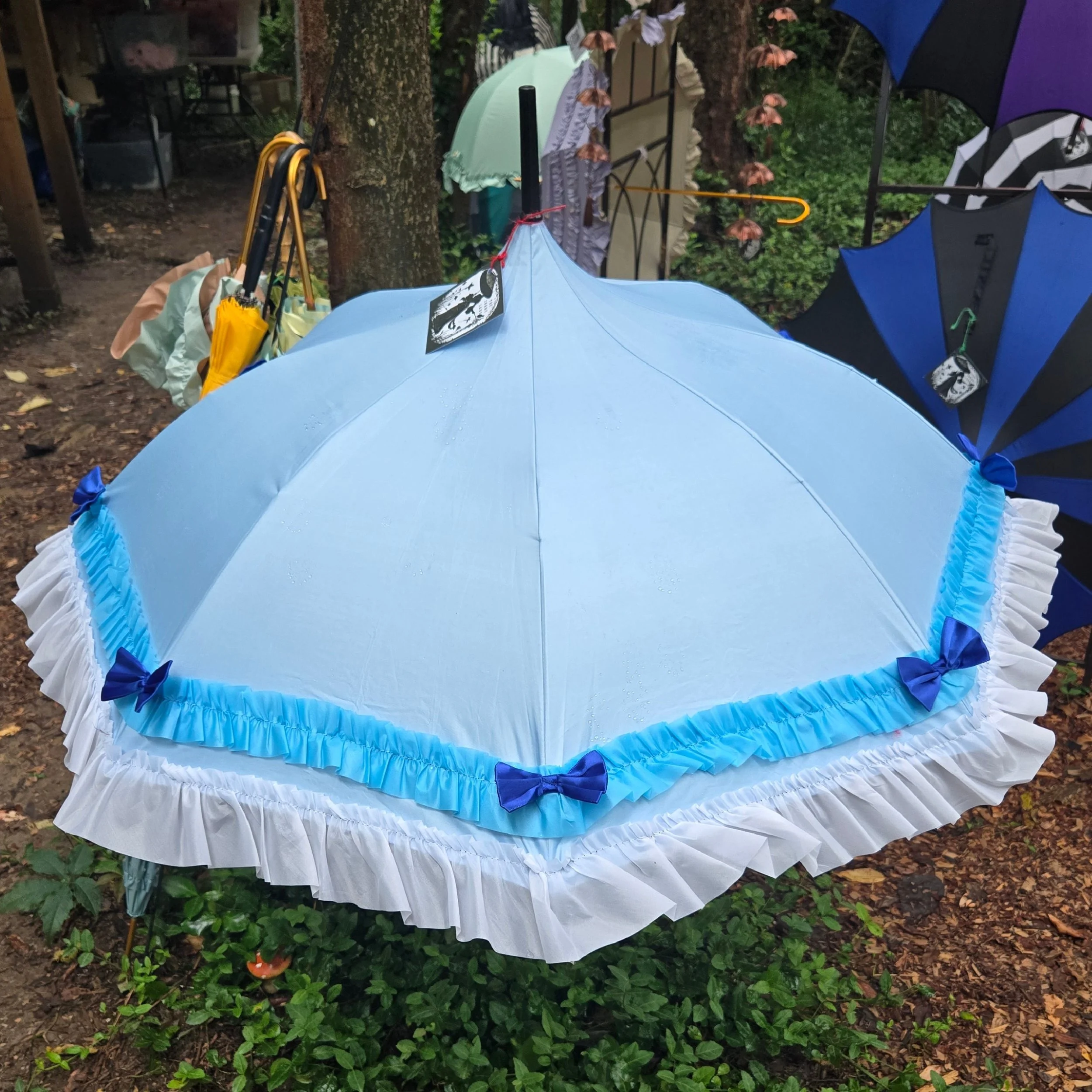 Charming Blue Bow Umbrella