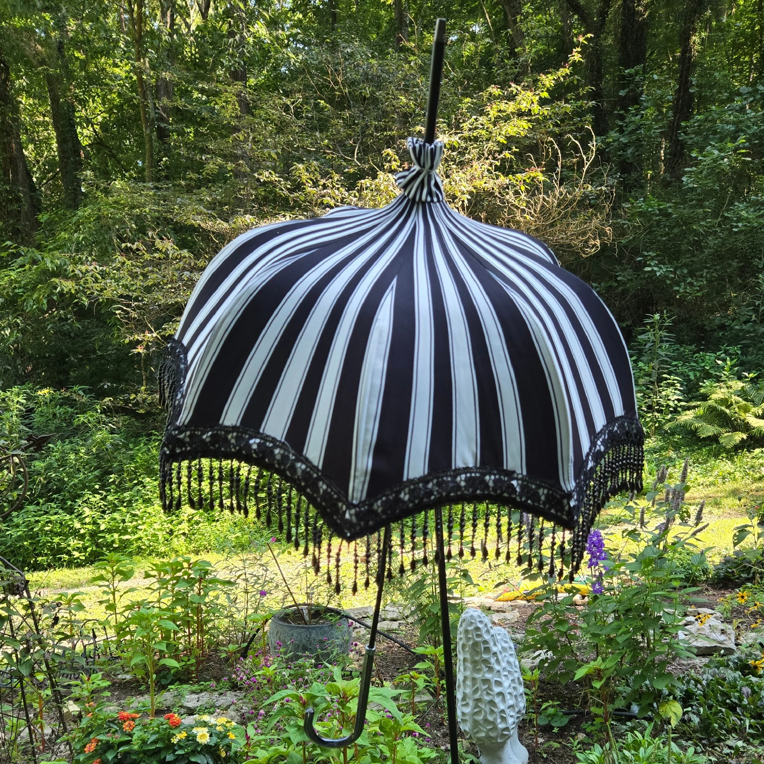 Black & White Striped Parasol- Katrina Van Tassel