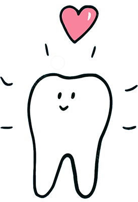 tooth with a heart above it