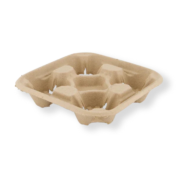 4 CUP CARRY TRAY PULP (300)
