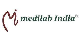 Medilab India logo with a stylized 'M' and the company name in green
