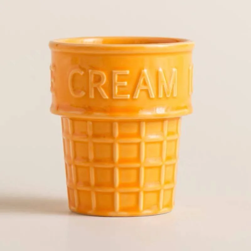 Ice Cream Cone Ceramic Cup