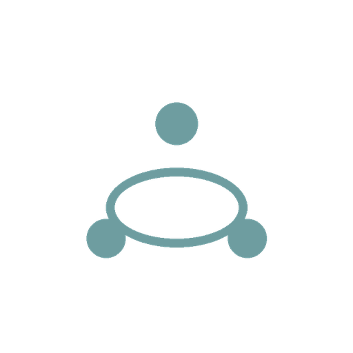 Icon of a person standing on a trampoline with a ball in the air above.
