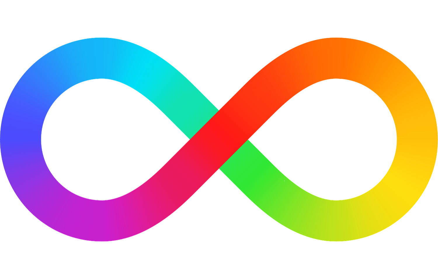 Rainbow infinity symbol for neurodiversity
