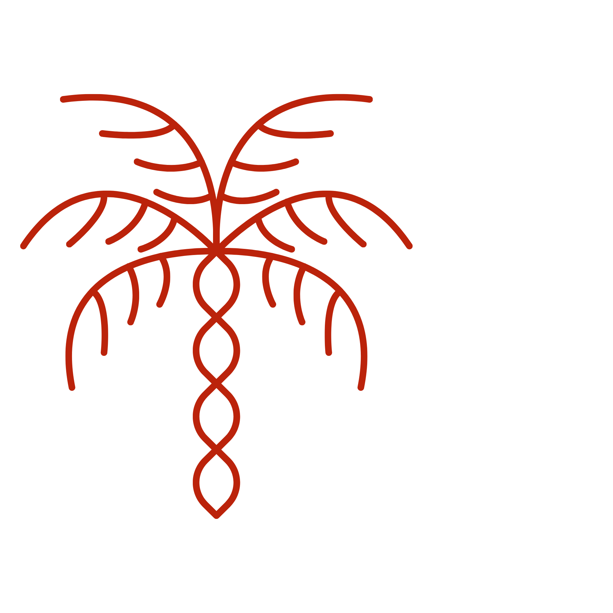A simple graphic outlining a palmtree
