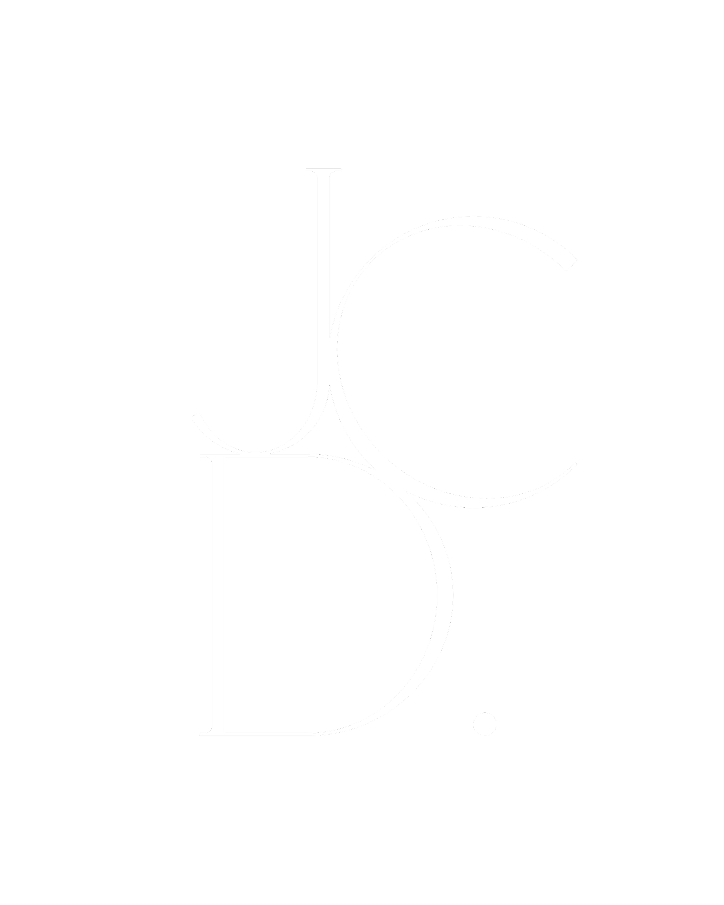 Black background with a large white letter Q in the center, integrated into a stylized word 'Love' where the 'L' is formed by the vertical line and part of the 'Q', and the 'E' is a simple line with a small dot beneath it.