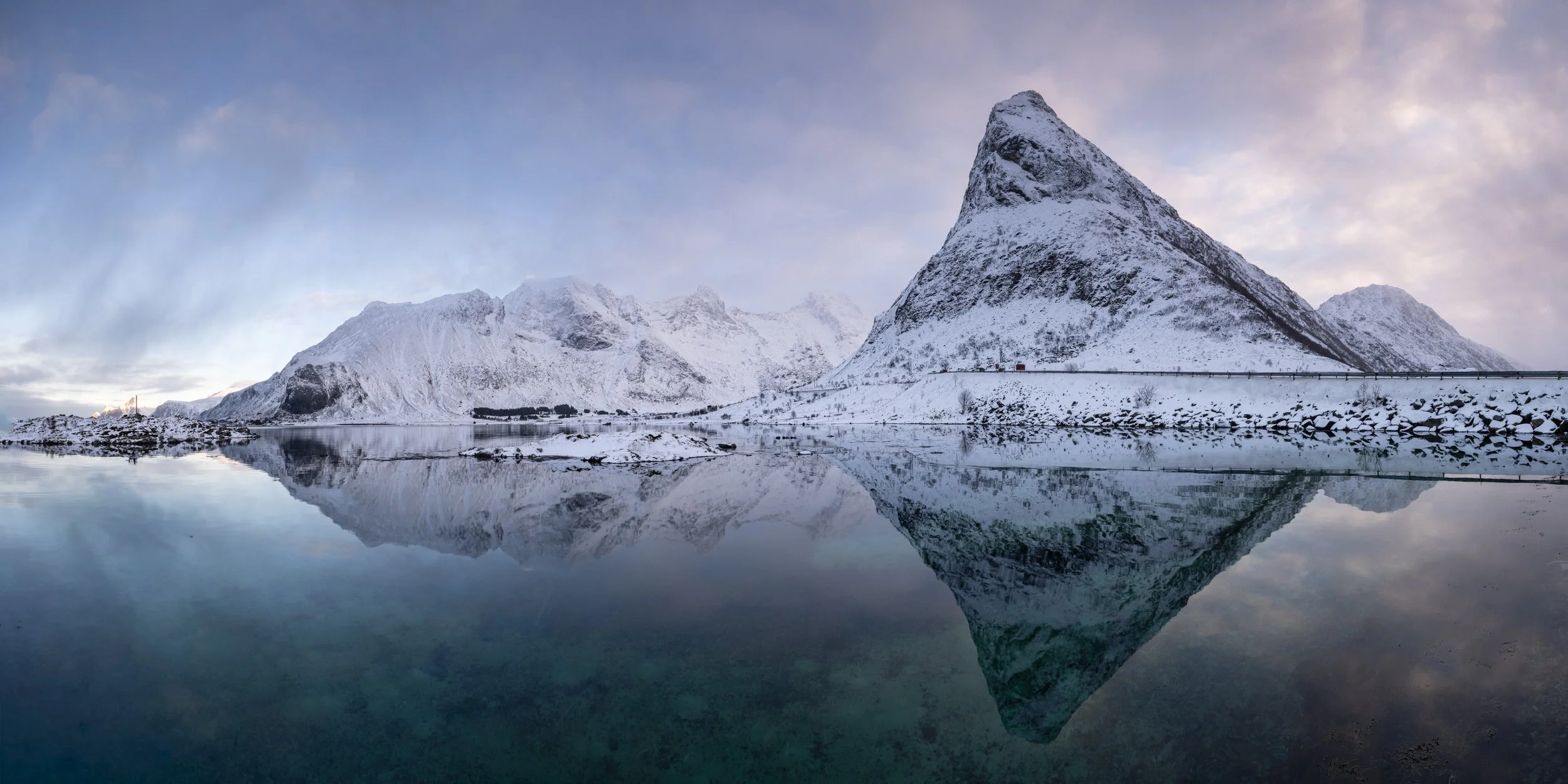 Peaks & reflections at Bouya, near the Fredvang bridges, Lofoten Islands, Norway.