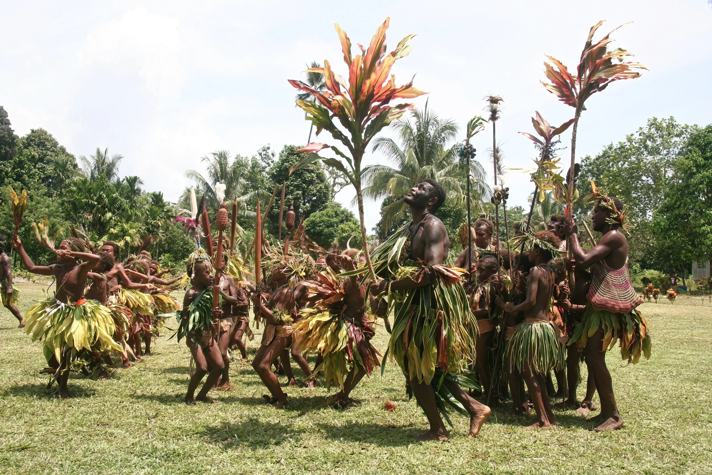 Traditional Singsing dancers at remote Salli village, East New Britain Province, Papua New Guinea.