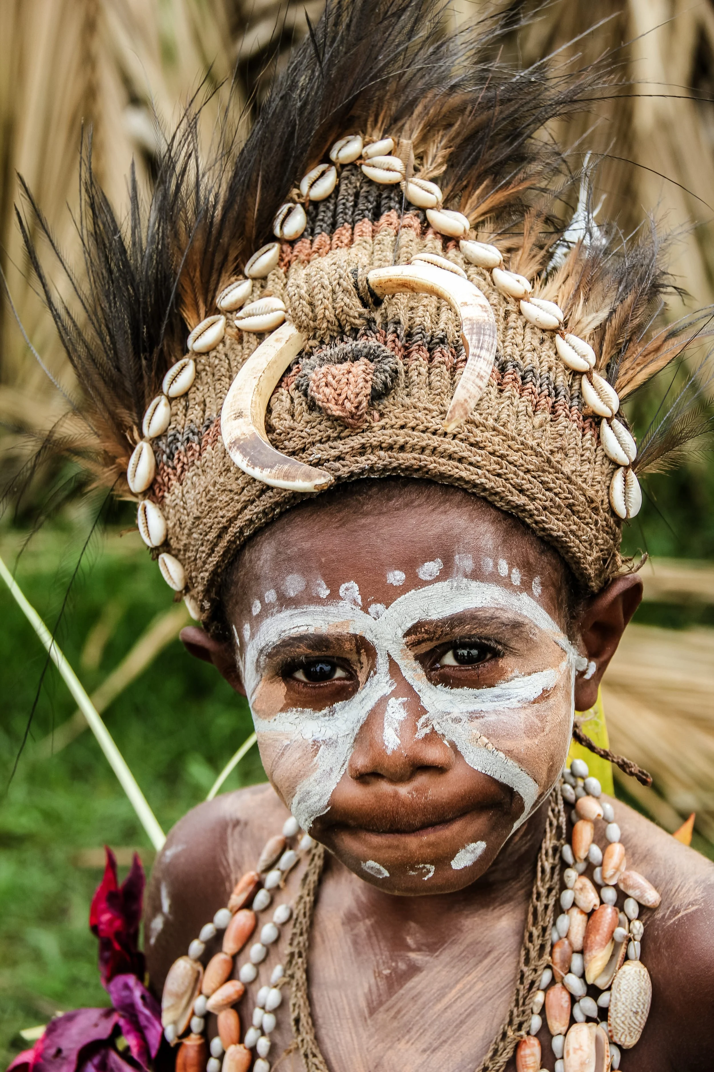 Young dancer at remote Palebai village in East Sepik Province, Papua New Guinea.