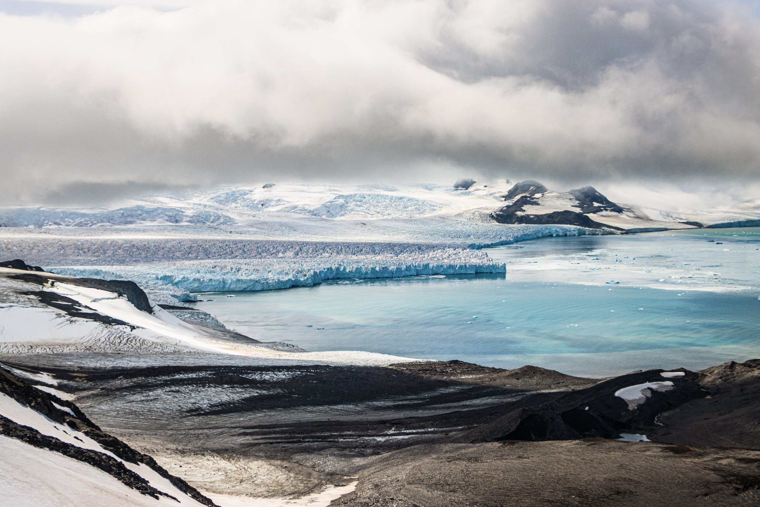 Helicopter aerial photograph of Antarctica.