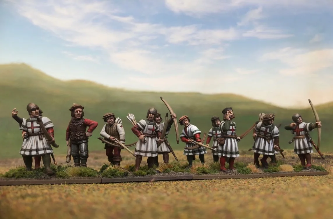 Early Tudor archers so far, with the latest base added. The slowest of slow burn projects! #historicalwargaming #historicalminiatures #wargaming #tabletopgaming #tudorhistory