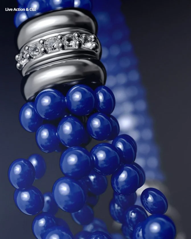 Beads rising from powder. Bracelets forming in space. A lunar landscape built in a studio in South London.