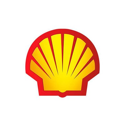 Shell logo with yellow and red coloring and a stylized scallop shell design.