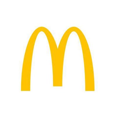 The golden arches logo of McDonald's.