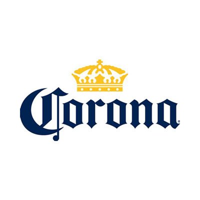 Corona beer logo with a gold crown above the text.