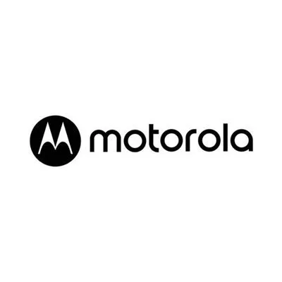 Motorola logo featuring a black circle with a stylized 'M' inside and the word 'Motorola' to the right.