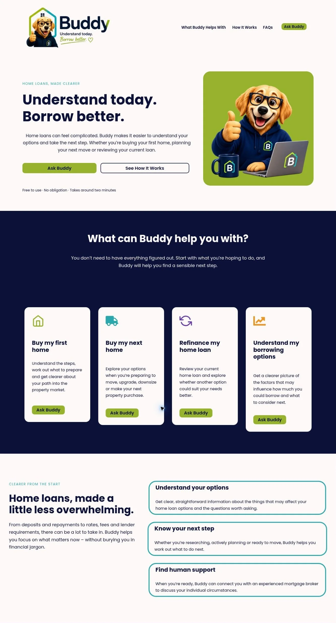 Buddy home finance education website designed and developed by Orca Creative.