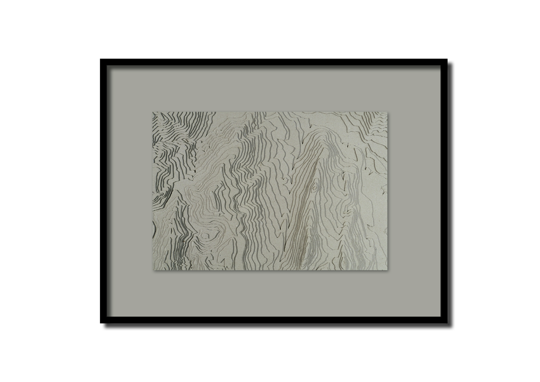 Une carte topographique représentant des courbes de niveau en relief.