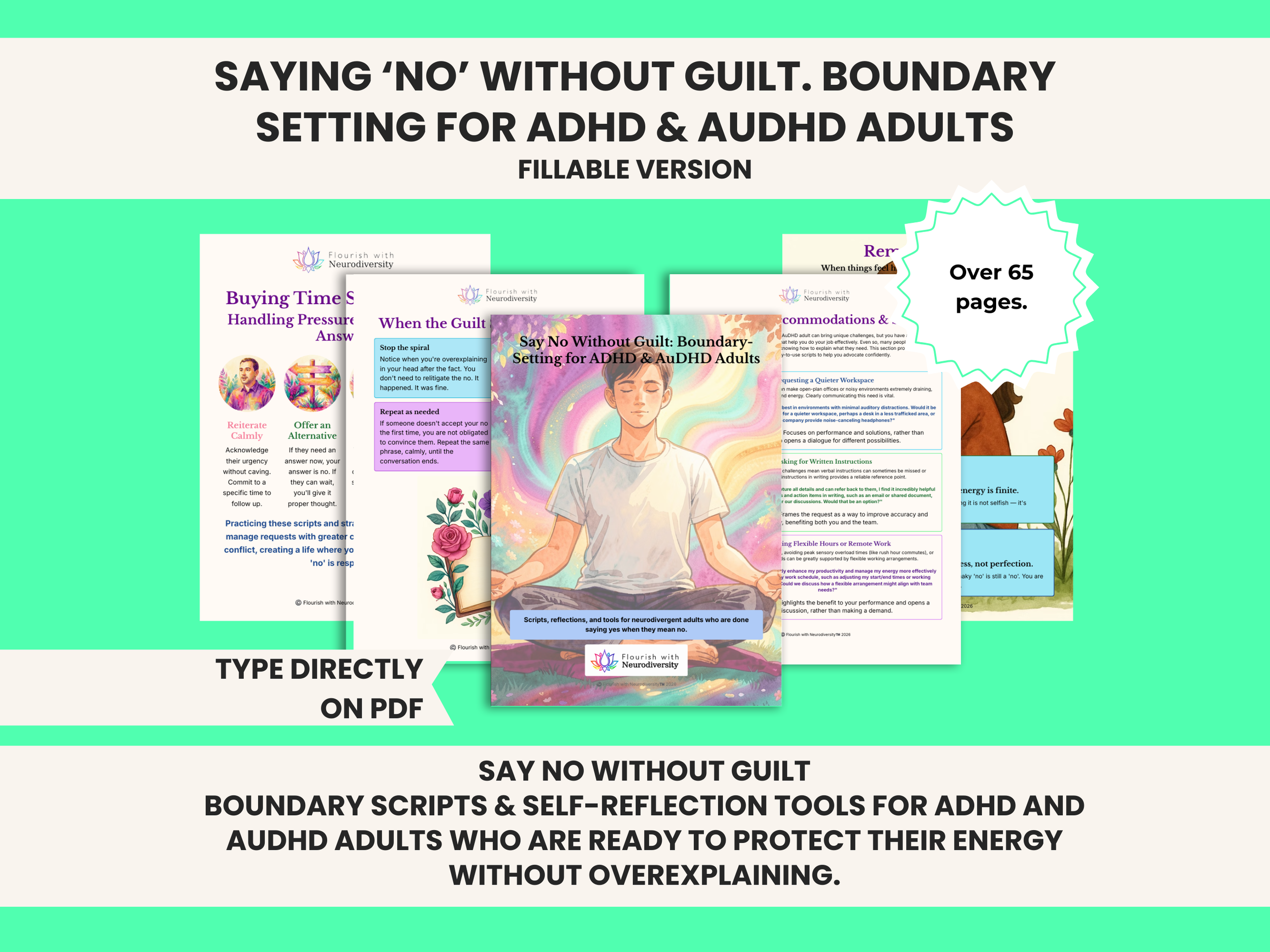 Saying No Without Guilt - Boundary Setting -  Fillable Version