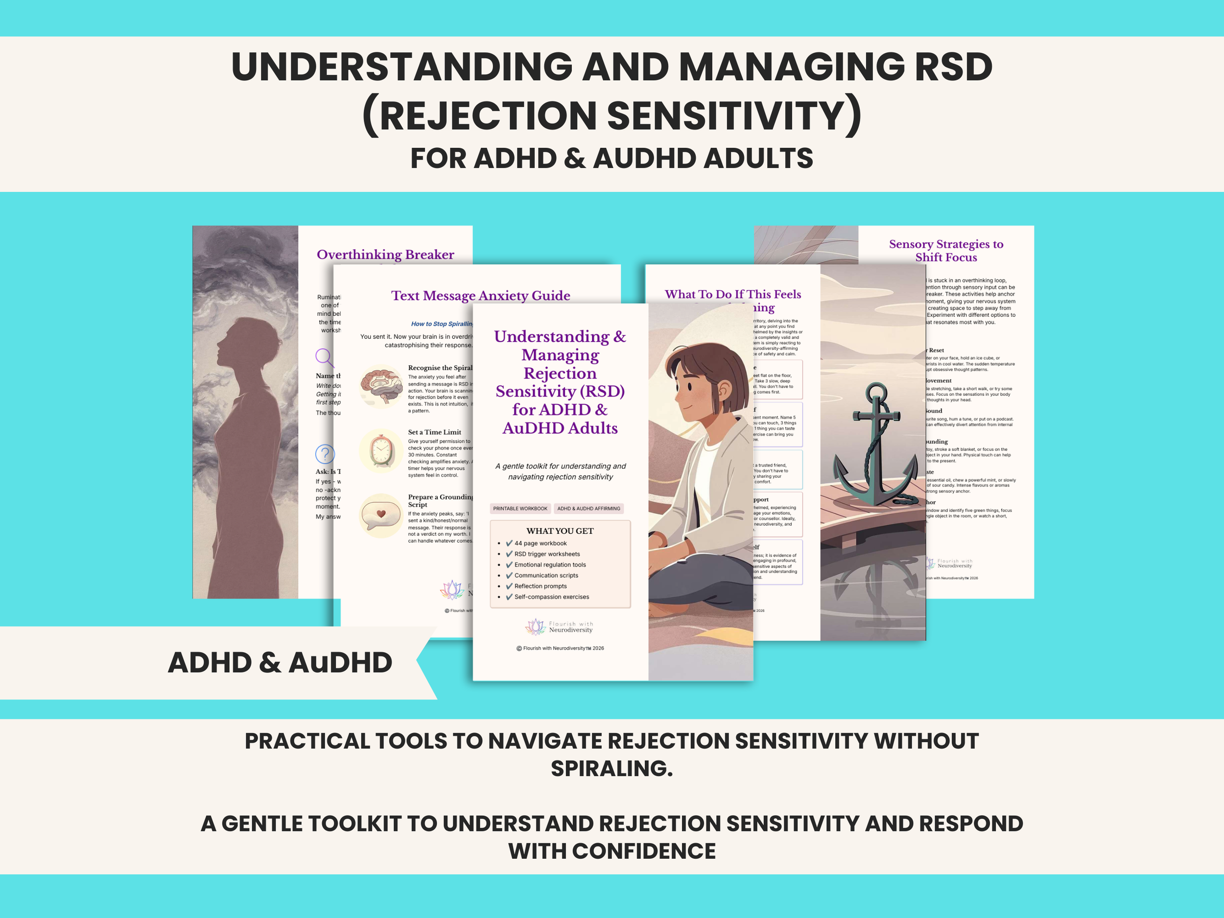 Rejection Sensitivity Dysphoria Support Workbook for ADHD, Autistic and AuDHD Adults, With Printable Worksheets