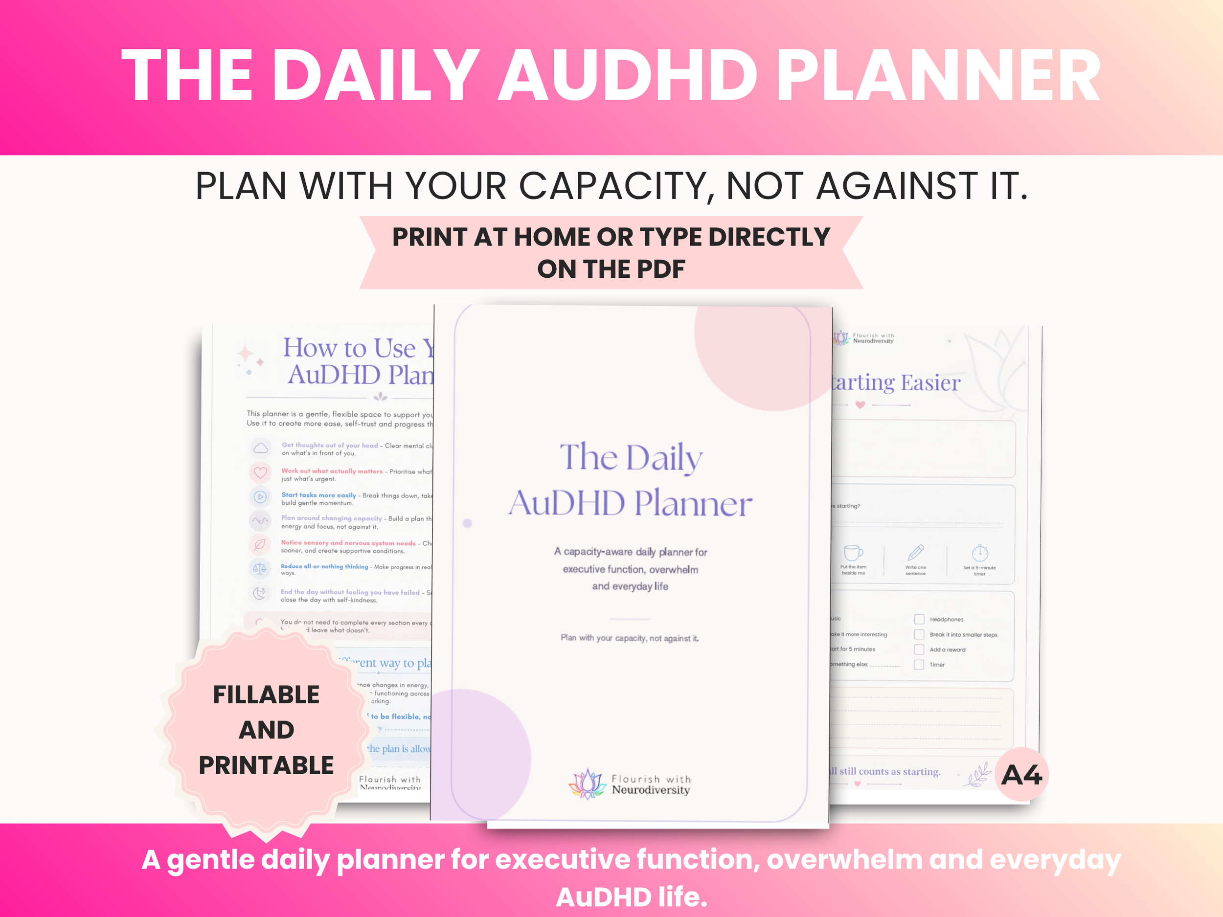 The Daily AuDHD Planner - Printable and Fillable
