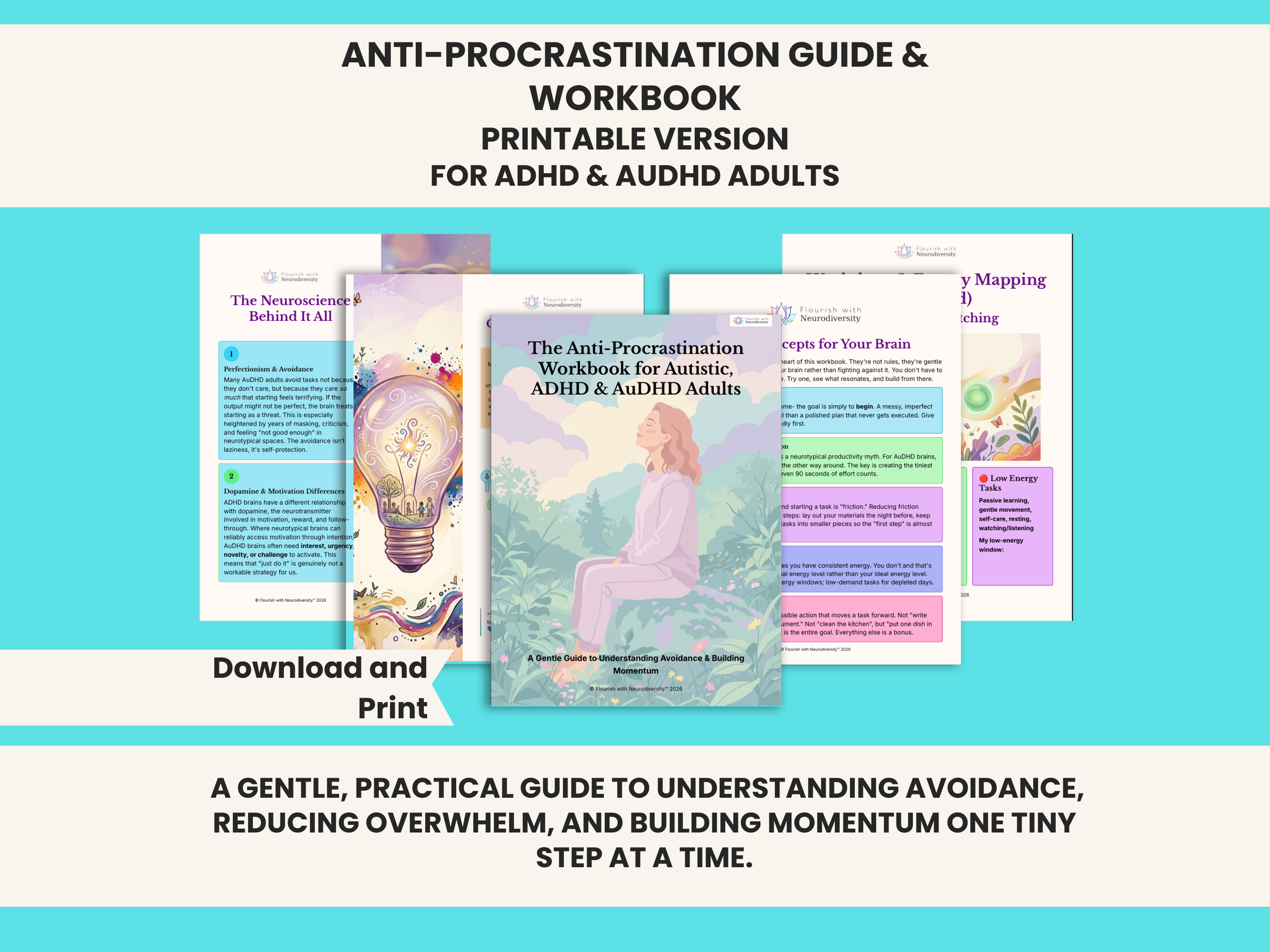 Anti Procrastination Workbook and Guide for Neurodivergent Adults